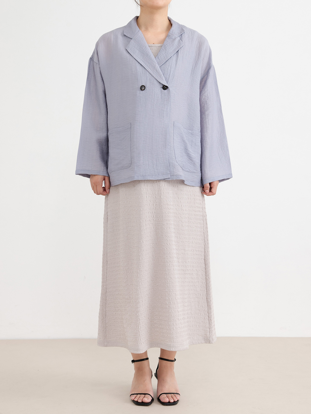 マタニティ ワンピース|シアージャケット×ノースリワンピースセット　マタニティ・産後【産後も長く着れる】Rosemadame（ローズマダム）