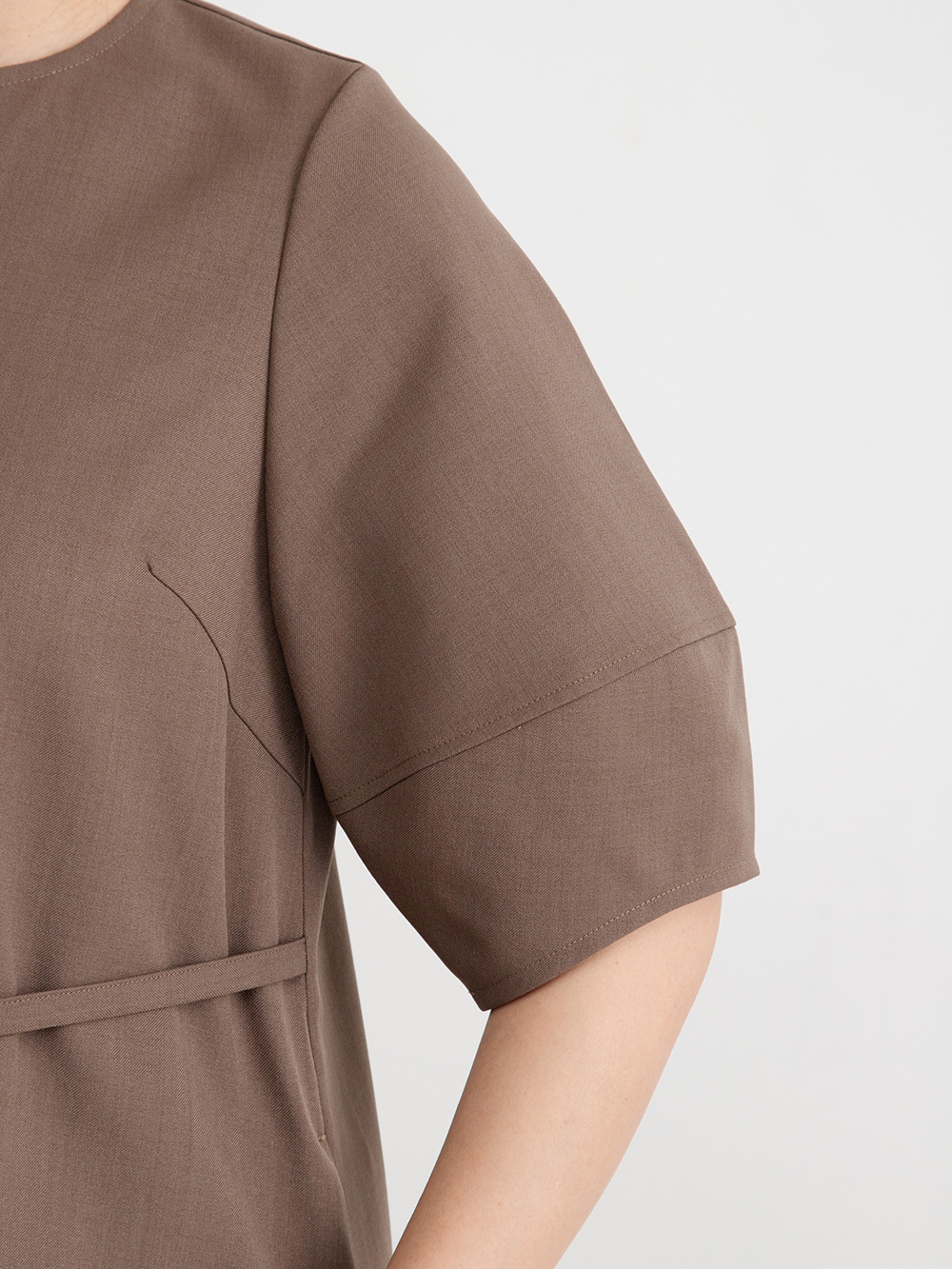 マタニティ ワンピース|ランタンスリーブウエストリボン付きワンピース　マタニティ・産後【産後も長く着れる】Rosemadame（ローズマダム）