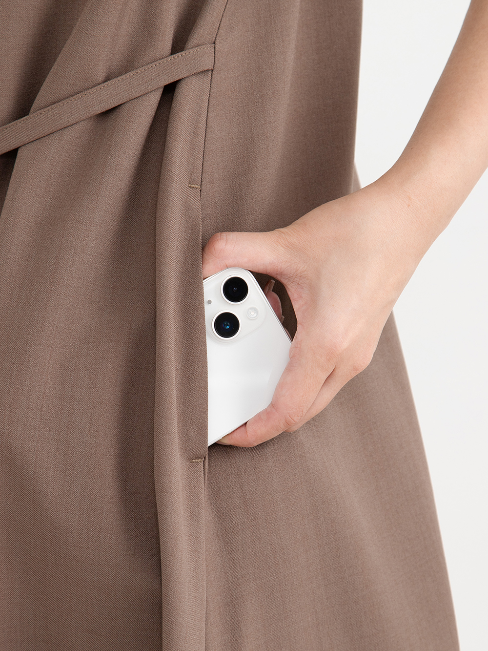 マタニティ ワンピース|ランタンスリーブウエストリボン付きワンピース　マタニティ・産後【産後も長く着れる】Rosemadame（ローズマダム）