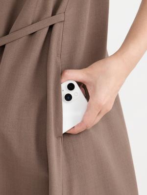 マタニティ ワンピース|ランタンスリーブウエストリボン付きワンピース　マタニティ・産後【産後も長く着れる】Rosemadame（ローズマダム）