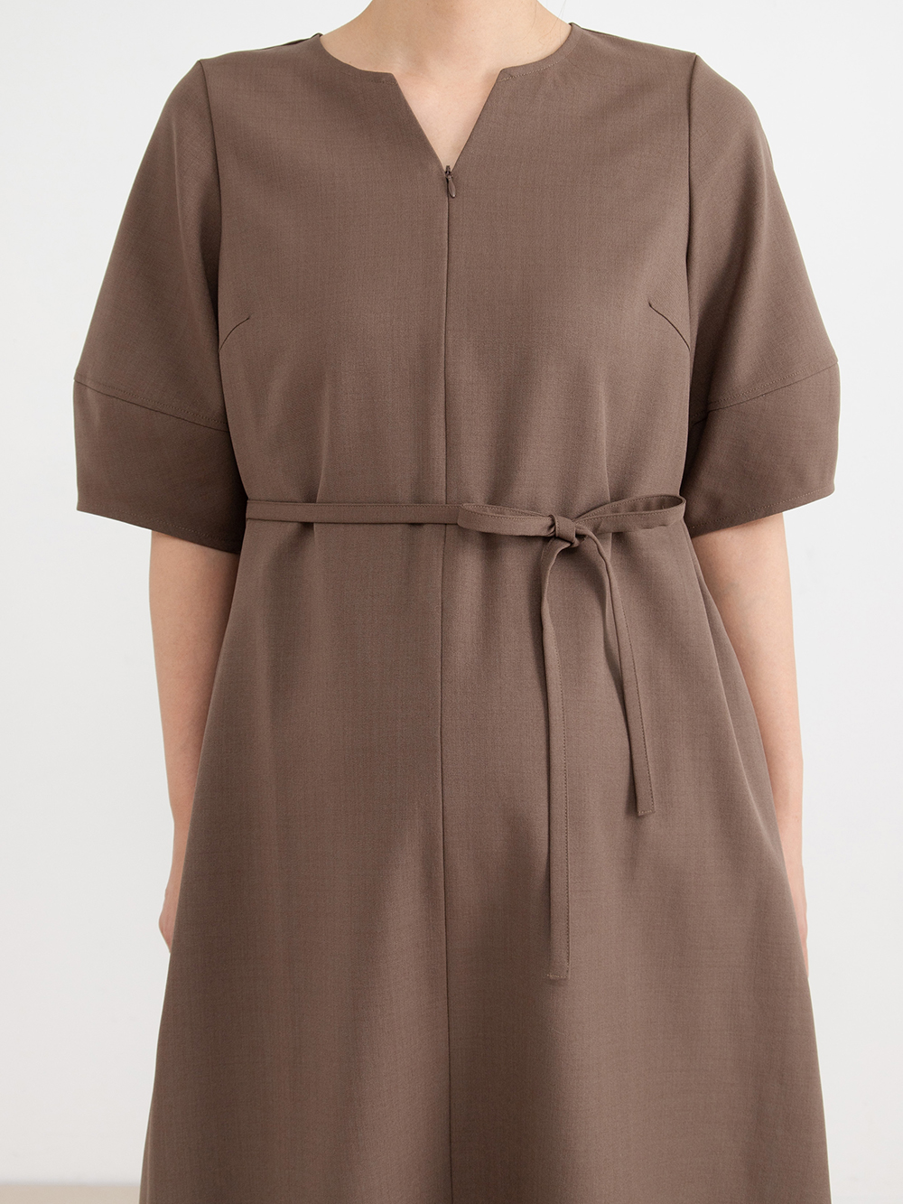 マタニティ ワンピース|ランタンスリーブウエストリボン付きワンピース　マタニティ・産後【産後も長く着れる】Rosemadame（ローズマダム）