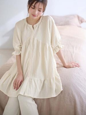 ふくれジャカードパジャマ　マタニティ・授乳パジャマ【産後も長く着れる】Rosemadame（ローズマダム）10634