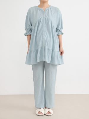 マタニティ パジャマ・ルームウェア|ふくれジャカードパジャマ　マタニティ・授乳パジャマ【産後も長く着れる】Rosemadame（ローズマダム）