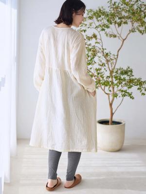 マタニティ パジャマ・ルームウェア|ポコポコガーゼ丸首パジャマ　マタニティ・授乳パジャマ【産後も長く着れる】INUJIRUSHI（イヌジルシ）|キナリ