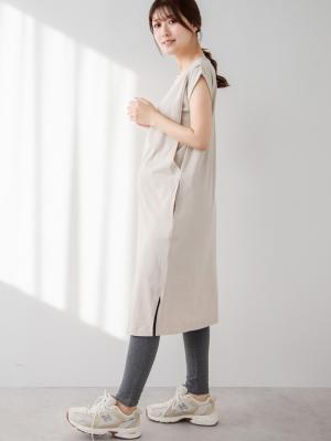 マタニティ パジャマ・ルームウェア|ポコポコガーゼ丸首パジャマ　マタニティ・授乳パジャマ【産後も長く着れる】INUJIRUSHI（イヌジルシ）