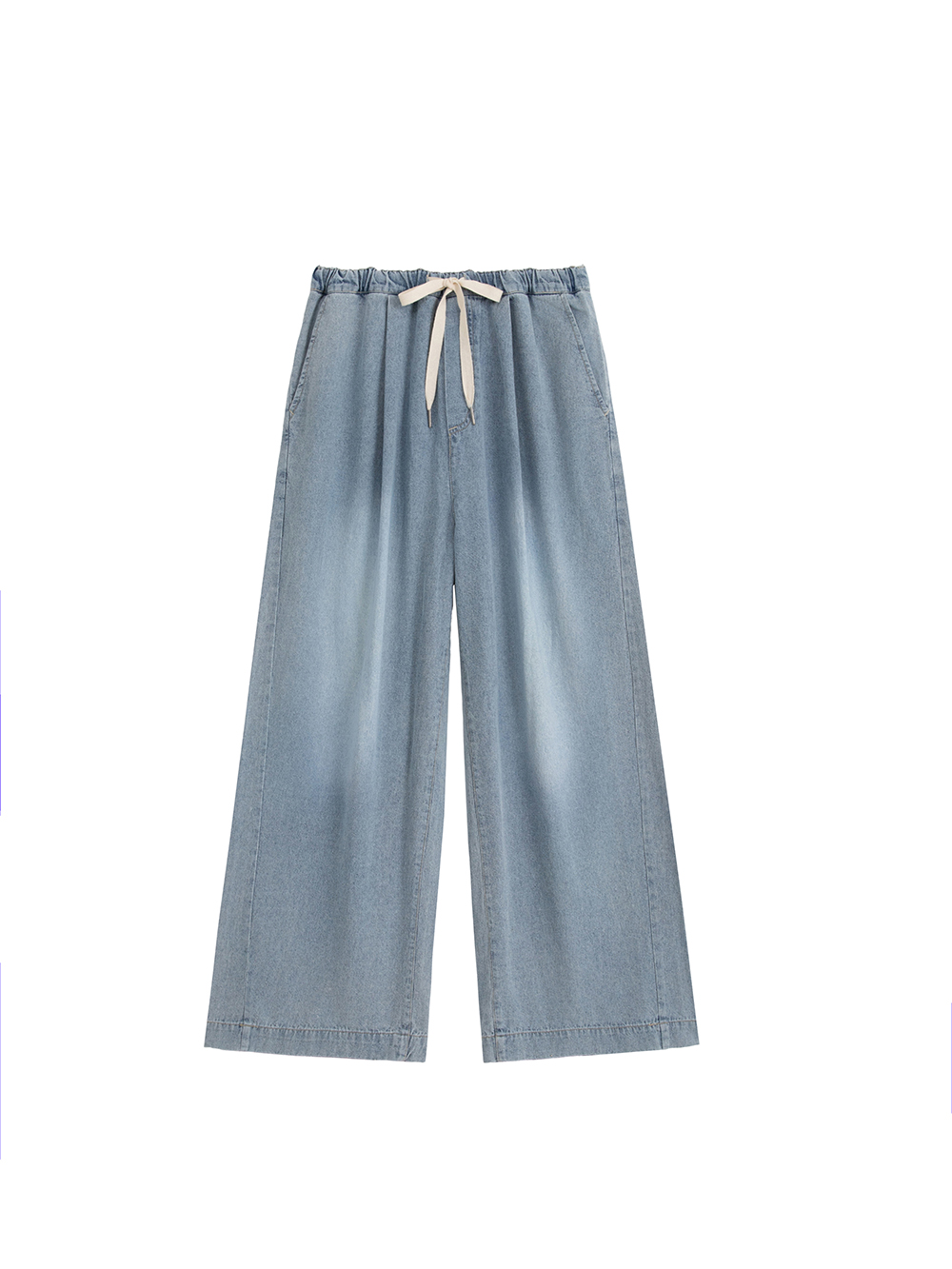 マタニティ パジャマ・ルームウェア|やわらかデニムワイドパンツ　マタニティ・産後【産後も長く着れる】INUJIRUSHI（イヌジルシ）|ブルー