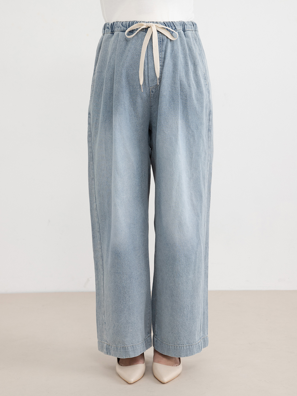 マタニティ パジャマ・ルームウェア|やわらかデニムワイドパンツ　マタニティ・産後【産後も長く着れる】INUJIRUSHI（イヌジルシ）