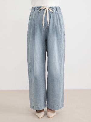 マタニティ パジャマ・ルームウェア|やわらかデニムワイドパンツ　マタニティ・産後【産後も長く着れる】INUJIRUSHI（イヌジルシ）