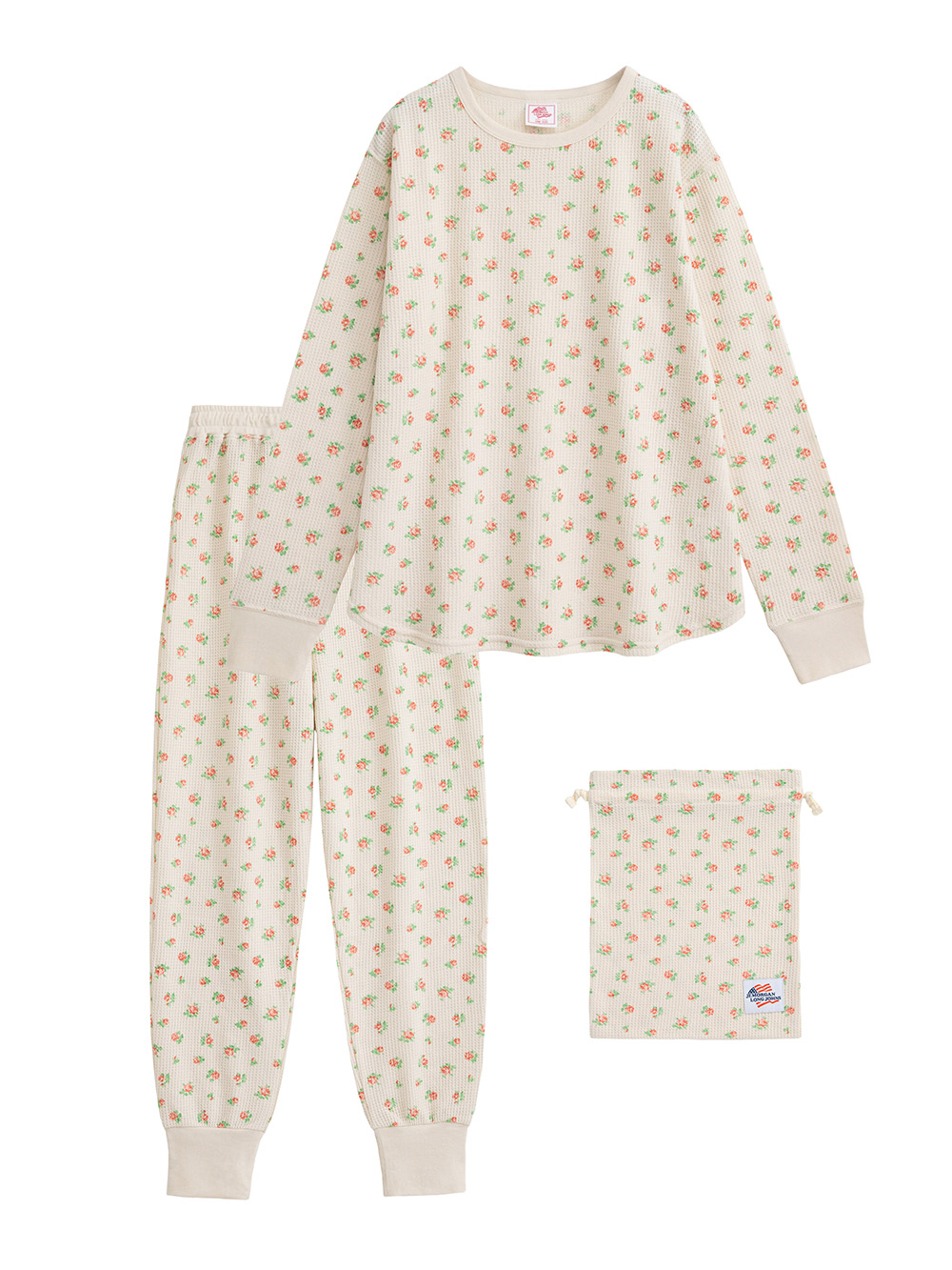 マタニティ パジャマ・ルームウェア|長袖サーマルパジャマ3点セット　JEMORGAN（ジェーイーモーガン）　ギフト　マタニティ・産後【出産後も長く使える】|ピンク