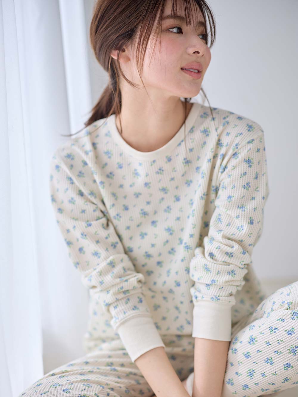 マタニティ パジャマ・ルームウェア|長袖サーマルパジャマ3点セット　JEMORGAN（ジェーイーモーガン）　ギフト　マタニティ・産後【出産後も長く使える】|サックス