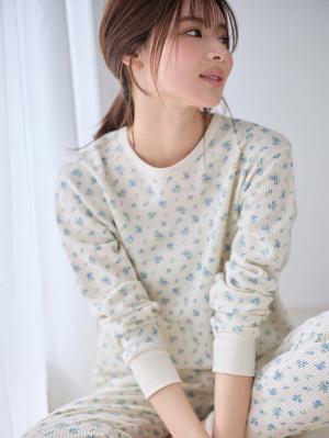 マタニティ パジャマ・ルームウェア|長袖サーマルパジャマ3点セット　JEMORGAN（ジェーイーモーガン）　ギフト　マタニティ・産後【出産後も長く使える】|サックス