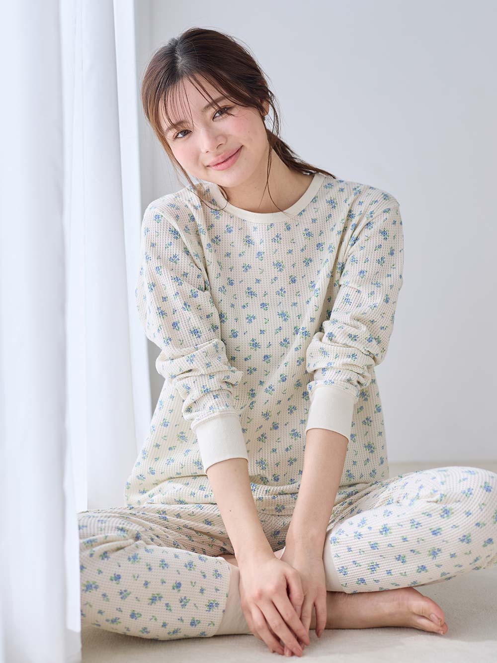 マタニティ パジャマ・ルームウェア|長袖サーマルパジャマ3点セット　JEMORGAN（ジェーイーモーガン）　ギフト　マタニティ・産後【出産後も長く使える】|サックス