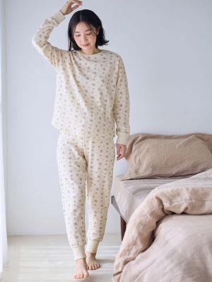 マタニティ パジャマ・ルームウェア|長袖サーマルパジャマ3点セット　JEMORGAN（ジェーイーモーガン）　ギフト　マタニティ・産後【出産後も長く使える】|ラベンダー