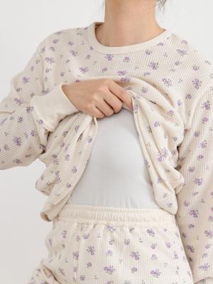 マタニティ パジャマ・ルームウェア|長袖サーマルパジャマ3点セット　JEMORGAN（ジェーイーモーガン）　ギフト　マタニティ・産後【出産後も長く使える】