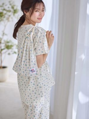 マタニティ パジャマ・ルームウェア|半袖サーマルパジャマ3点セット　JEMORGAN（ジェーイーモーガン）　ギフト　マタニティ・産後【出産後も長く使える】|サックス