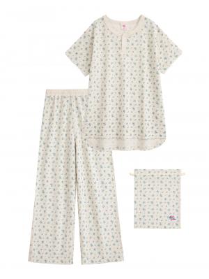 マタニティ パジャマ・ルームウェア|半袖サーマルパジャマ3点セット　JEMORGAN（ジェーイーモーガン）　ギフト　マタニティ・産後【出産後も長く使える】|サックス