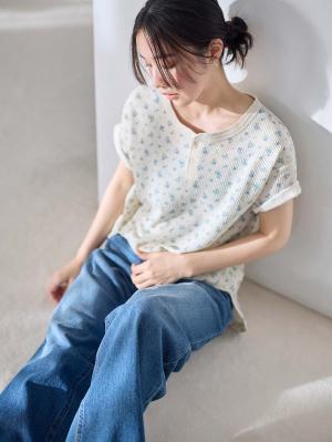 マタニティ パジャマ・ルームウェア|半袖サーマルパジャマ3点セット　JEMORGAN（ジェーイーモーガン）　ギフト　マタニティ・産後【出産後も長く使える】|サックス