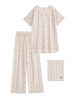 マタニティ パジャマ・ルームウェア|半袖サーマルパジャマ3点セット　JEMORGAN（ジェーイーモーガン）　ギフト　マタニティ・産後【出産後も長く使える】|ラベンダー