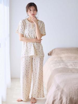 マタニティ パジャマ・ルームウェア|半袖サーマルパジャマ3点セット　JEMORGAN（ジェーイーモーガン）　ギフト　マタニティ・産後【出産後も長く使える】|ラベンダー