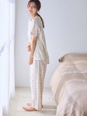 マタニティ パジャマ・ルームウェア|半袖サーマルパジャマ3点セット　JEMORGAN（ジェーイーモーガン）　ギフト　マタニティ・産後【出産後も長く使える】|サックス