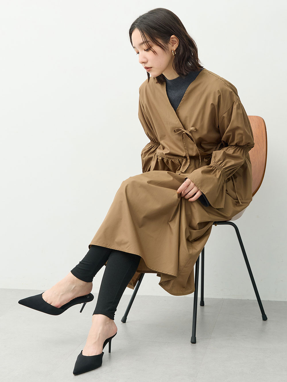 マタニティ パンツ|おなからくちんしっとり潤うレギンス　マタニティ・産後【産後も長く着れる】INUJIRUSHI（イヌジルシ）|ブラック