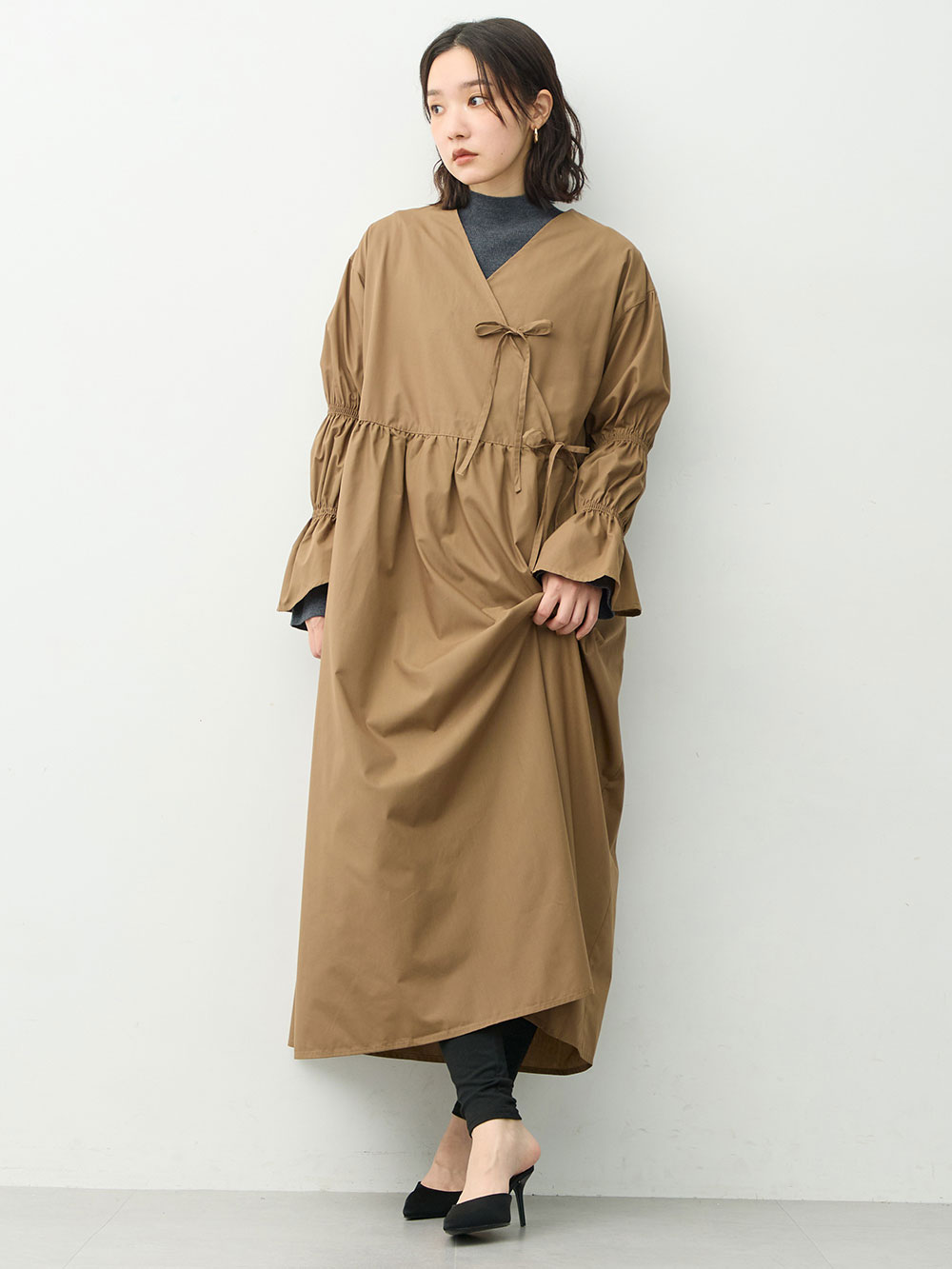 マタニティ パンツ|おなからくちんしっとり潤うレギンス　マタニティ・産後【産後も長く着れる】INUJIRUSHI（イヌジルシ）|ブラック