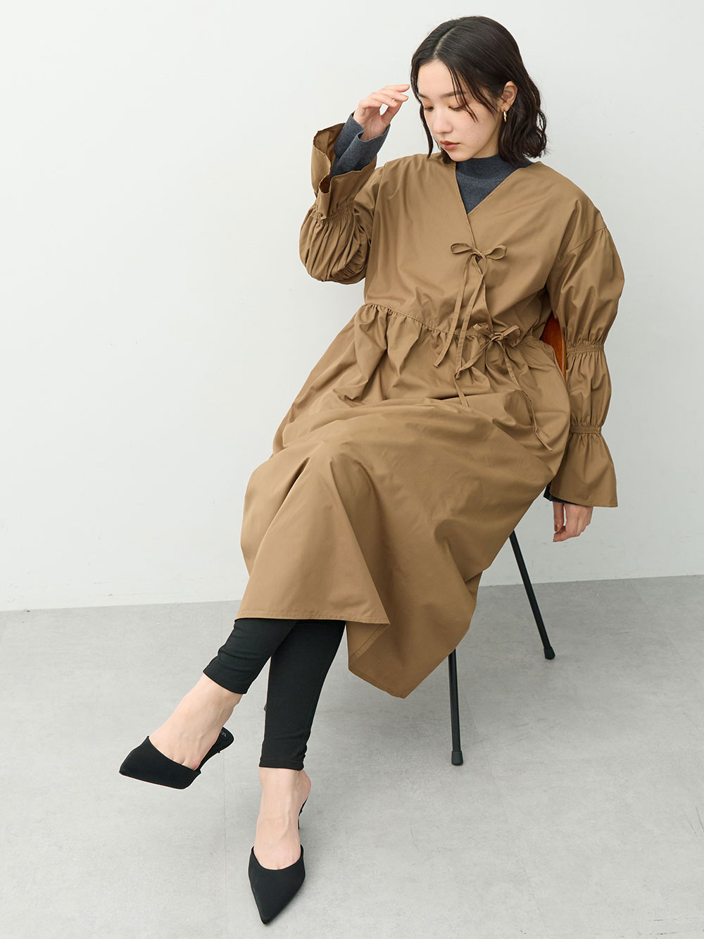 マタニティ パンツ|おなからくちんしっとり潤うレギンス　マタニティ・産後【産後も長く着れる】INUJIRUSHI（イヌジルシ）|ブラック