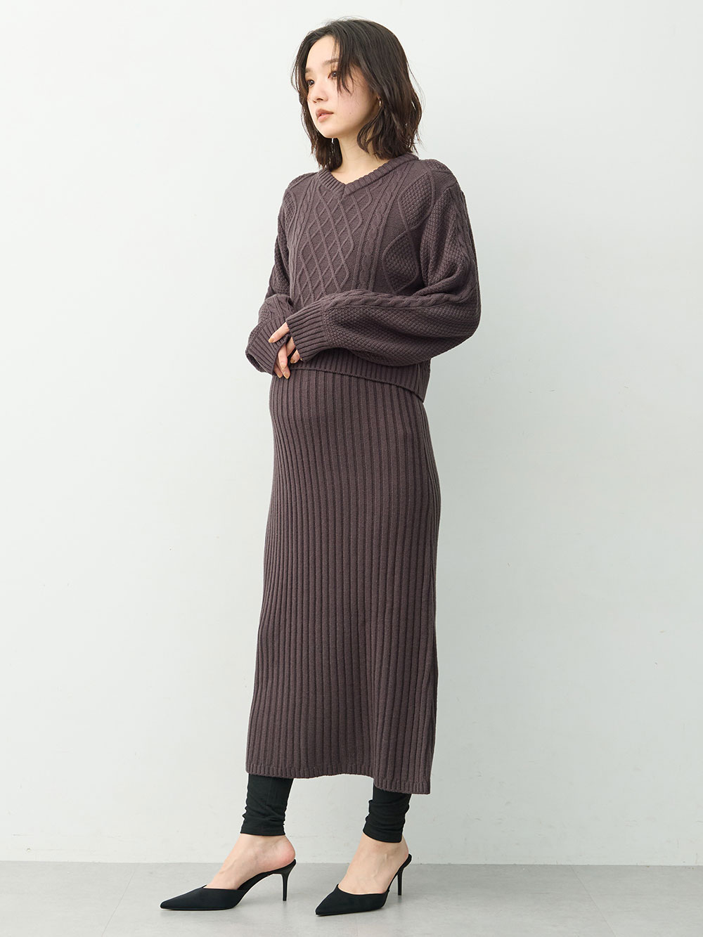 マタニティ パンツ|おなからくちんしっとり潤うレギンス　マタニティ・産後【産後も長く着れる】INUJIRUSHI（イヌジルシ）|ブラック
