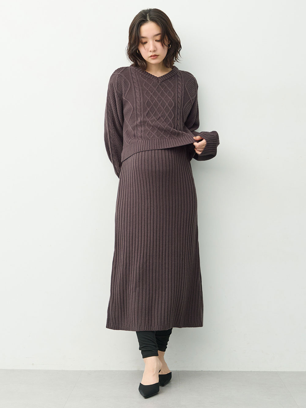 マタニティ パンツ|おなからくちんしっとり潤うレギンス　マタニティ・産後【産後も長く着れる】INUJIRUSHI（イヌジルシ）|ブラック