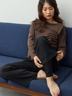 マタニティ パンツ|おなからくちんしっとり潤うレギンス　マタニティ・産後【産後も長く着れる】INUJIRUSHI（イヌジルシ）|ブラック