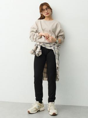 マタニティ パンツ|らくちんあったかシームレスレギンス　マタニティ・産後【産後も長く着れる】INUJIRUSHI（イヌジルシ）|ブラック