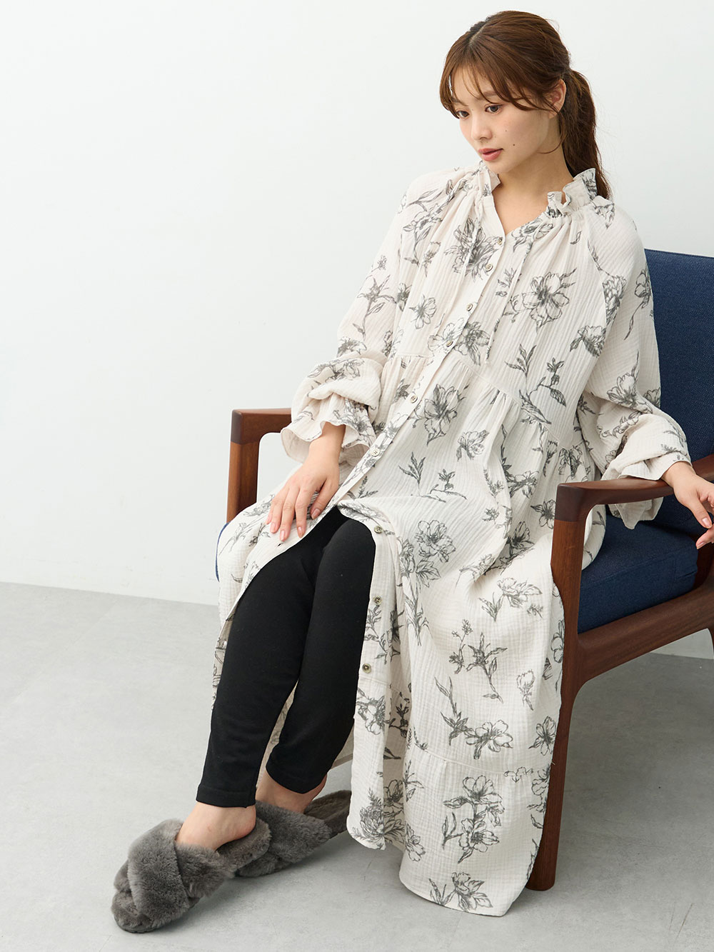 マタニティ パンツ|らくちんあったかシームレスレギンス　マタニティ・産後【産後も長く着れる】INUJIRUSHI（イヌジルシ）|ブラック