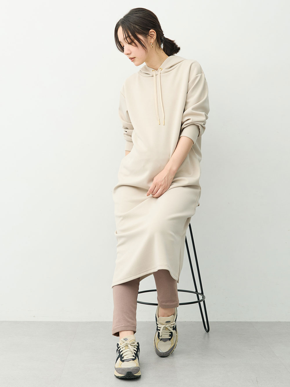マタニティ パンツ|らくちんあったかシームレスレギンス　マタニティ・産後【産後も長く着れる】INUJIRUSHI（イヌジルシ）|モカ