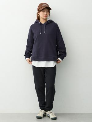 マタニティ パンツ|綿混裏シャギージョガーパンツ　マタニティ・産後【産後も長く着れる】INUJIRUSHI（イヌジルシ）|ブラック