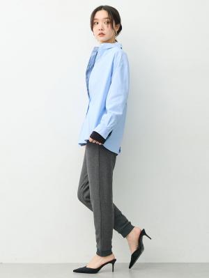 マタニティ パンツ|綿混裏シャギージョガーパンツ　マタニティ・産後【産後も長く着れる】INUJIRUSHI（イヌジルシ）|チャコールグレー