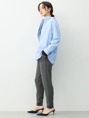 マタニティ パンツ|綿混裏シャギージョガーパンツ　マタニティ・産後【産後も長く着れる】INUJIRUSHI（イヌジルシ）|チャコールグレー