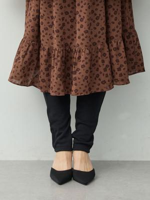 マタニティ パンツ|綿混裏シャギーレギンスパンツ　マタニティ・産後【産後も長く着れる】INUJIRUSHI（イヌジルシ）|ブラック
