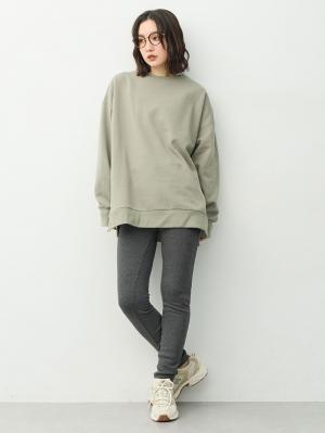 マタニティ パンツ|綿混裏シャギーレギンスパンツ　マタニティ・産後【産後も長く着れる】INUJIRUSHI（イヌジルシ）|チャコールグレー