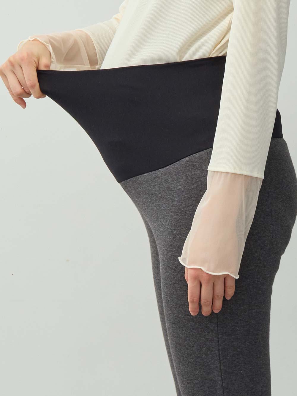 マタニティ パンツ|綿混裏シャギーレギンスパンツ　マタニティ・産後【産後も長く着れる】INUJIRUSHI（イヌジルシ）