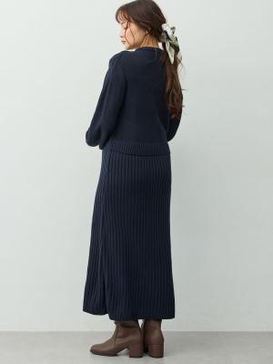 マタニティ ワンピース|ケーブル編みワンピース　マタニティ・産後【産後も長く着れる】Rosemadame(ローズマダム)|ネイビー