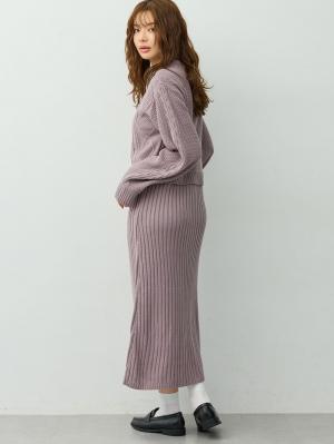 マタニティ ワンピース|ケーブル編みワンピース　マタニティ・産後【産後も長く着れる】Rosemadame(ローズマダム)|パープル