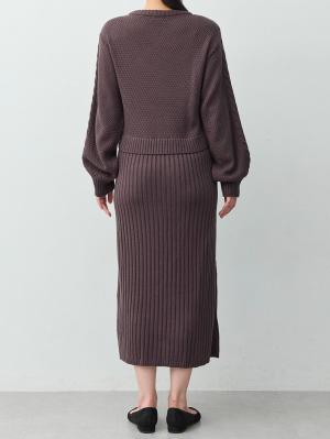 マタニティ ワンピース|ケーブル編みワンピース　マタニティ・産後【産後も長く着れる】Rosemadame(ローズマダム)