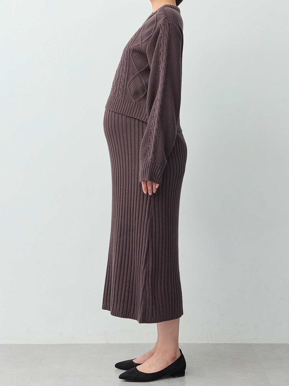 マタニティ ワンピース|ケーブル編みワンピース　マタニティ・産後【産後も長く着れる】Rosemadame(ローズマダム)