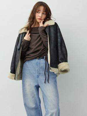 マタニティトップス・授乳服トップス|オフショル風ギャザートップス　マタニティ・産後授乳服【出産後も長く着られる】|ブラウン