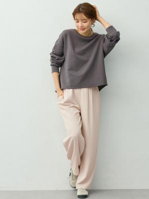 マタニティ パンツ|【選べる2丈】タックギャザーパンツ　マタニティ・産後【出産後も長く着られる】|オフベージュ