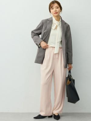 マタニティ パンツ|【選べる2丈】タックギャザーパンツ　マタニティ・産後【出産後も長く着られる】|オフベージュ