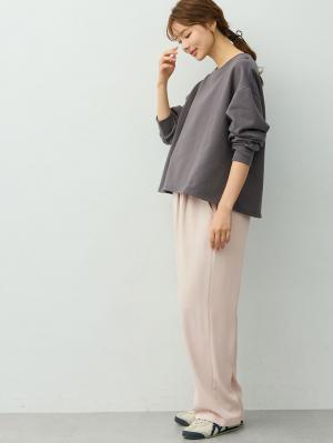マタニティ パンツ|【選べる2丈】タックギャザーパンツ　マタニティ・産後【出産後も長く着られる】|オフベージュ