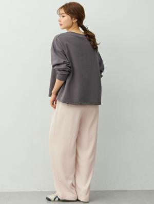 マタニティ パンツ|【選べる2丈】タックギャザーパンツ　マタニティ・産後【出産後も長く着られる】|オフベージュ