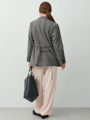 マタニティ パンツ|【選べる2丈】タックギャザーパンツ　マタニティ・産後【出産後も長く着られる】|オフベージュ