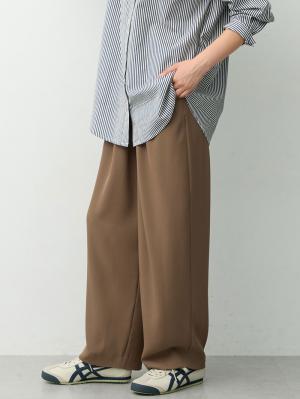 マタニティ パンツ|【選べる2丈】タックギャザーパンツ　マタニティ・産後【出産後も長く着られる】|モカブラウン